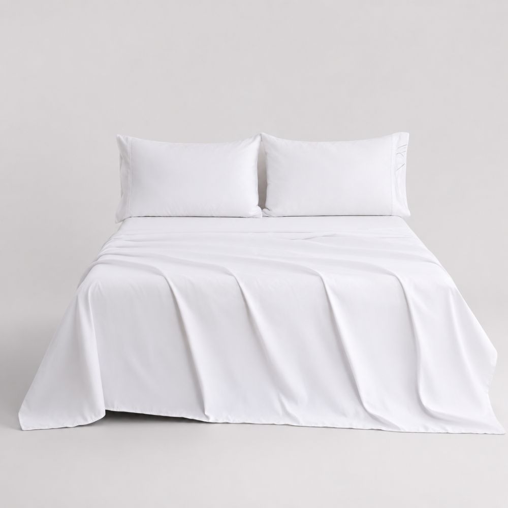 Ocean Fine Bedding White Coral Sheet Set displayed on a Bed